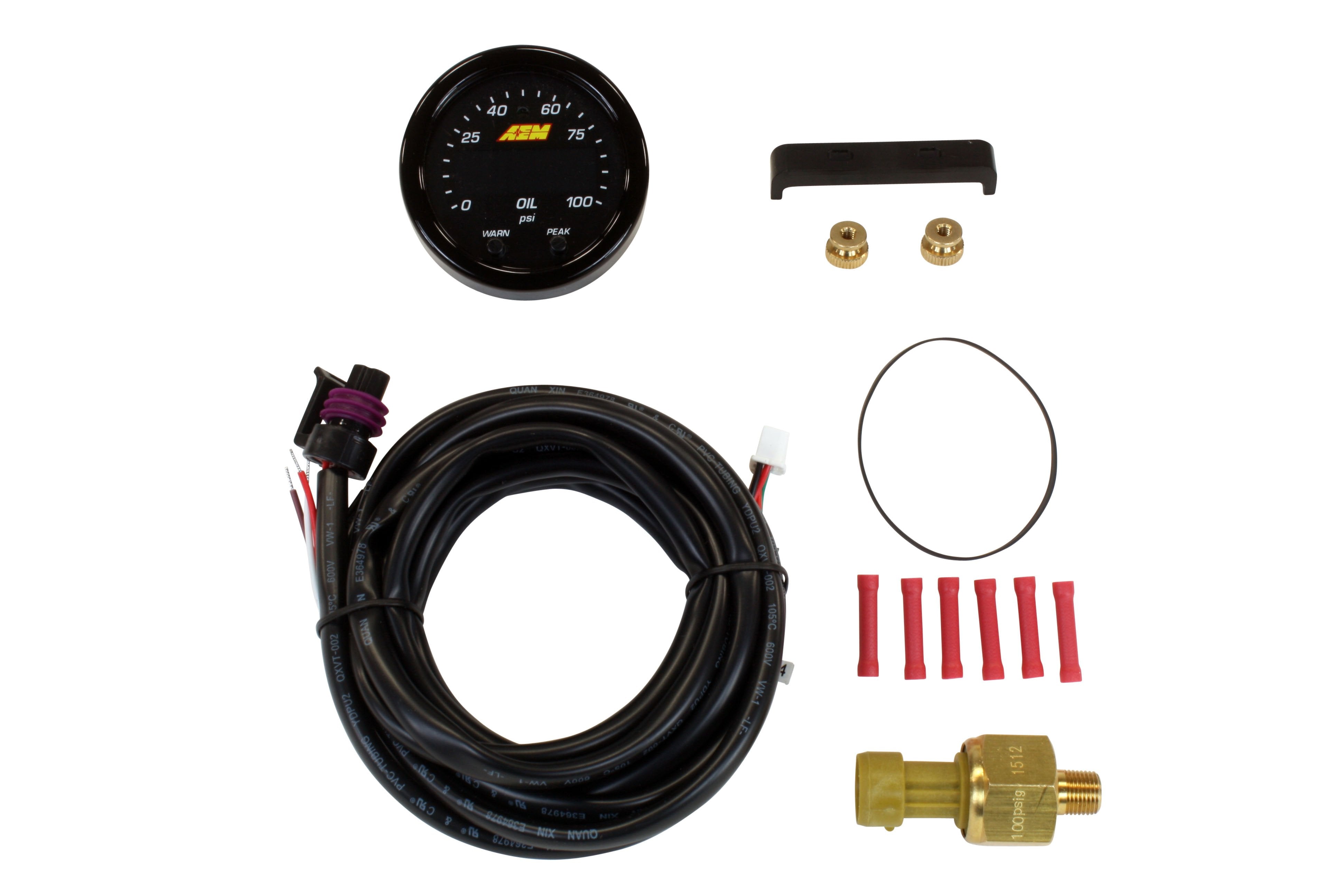 AEM X-SERIES FLUID PRESSURE GAUGE KIT 30-0301 0-100PSI  OIL/FUEL