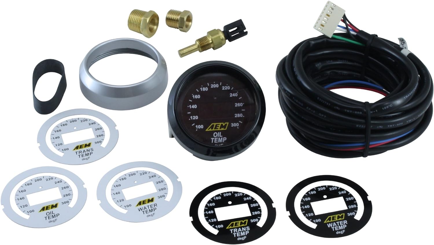 AEM CLASSIC DIGITAL TEMPERATURE GAUGE KIT 30-4402 100-300F OIL/FUEL/WATER