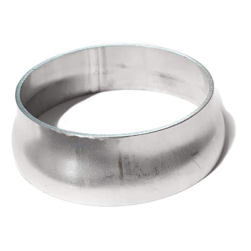 Short Transition (Formed) stainless 4" OD to 5" OD, overall length 1.8" (45mm) - Stainless Reducer