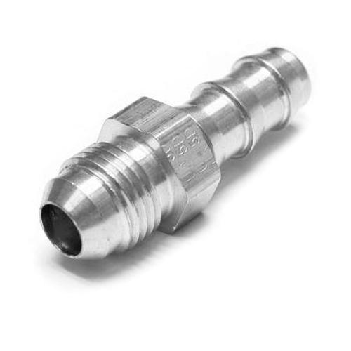 Fitting, 3/8" (10mm) pushlock barb to (-6 AN) 6AN Flare, Male to Male, Straight Terminator Adapter