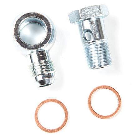 STEEL Banjo Fitting Kit - 14mm With -6 AN Male Flare