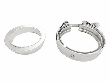 Stainless MANIFOLD SIDE Flange and Clamp set (1 each) for Garrett Undivided V-band Entry Housing