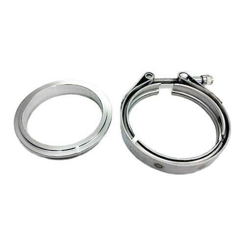 Stainless DOWNPIPE SIDE Flange and Clamp set 3" GT V-band (w/protruded lip at ID) 3.55" / 90mm OD