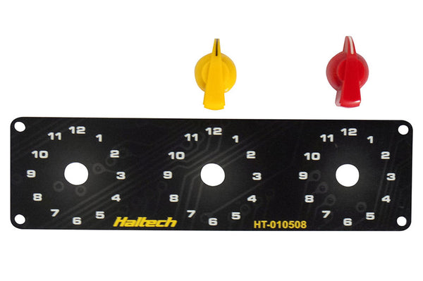 Haltech Triple Switch Panel w/Yellow & Red Knobs (HT-010508)