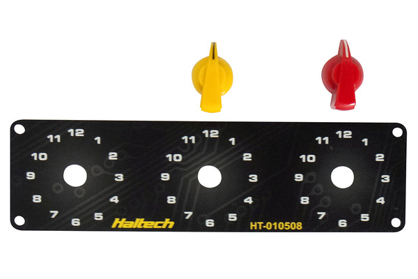 Haltech Triple Switch Panel Kit w/Yellow & Red Knobs (HT-010510)