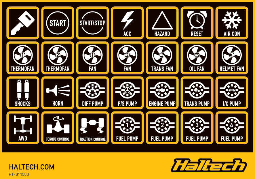 Haltech CAN Keypad Label Set (HT-011500)