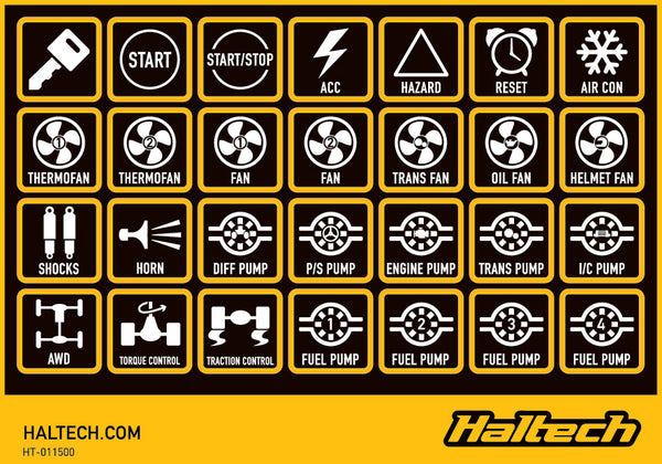 Haltech CAN Keypad Label Set (HT-011500)
