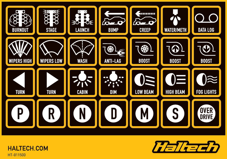 Haltech CAN Keypad Label Set (HT-011500)