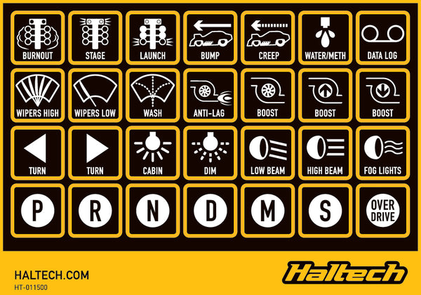 Haltech CAN Keypad Label Set (HT-011500)