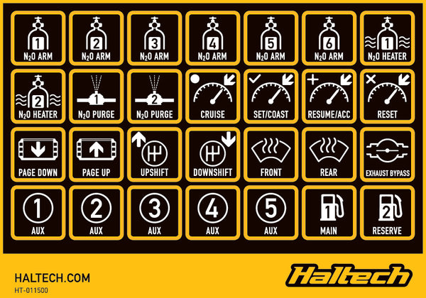Haltech CAN Keypad Label Set (HT-011500)
