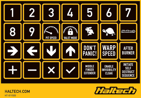 Haltech CAN Keypad Label Set (HT-011500)