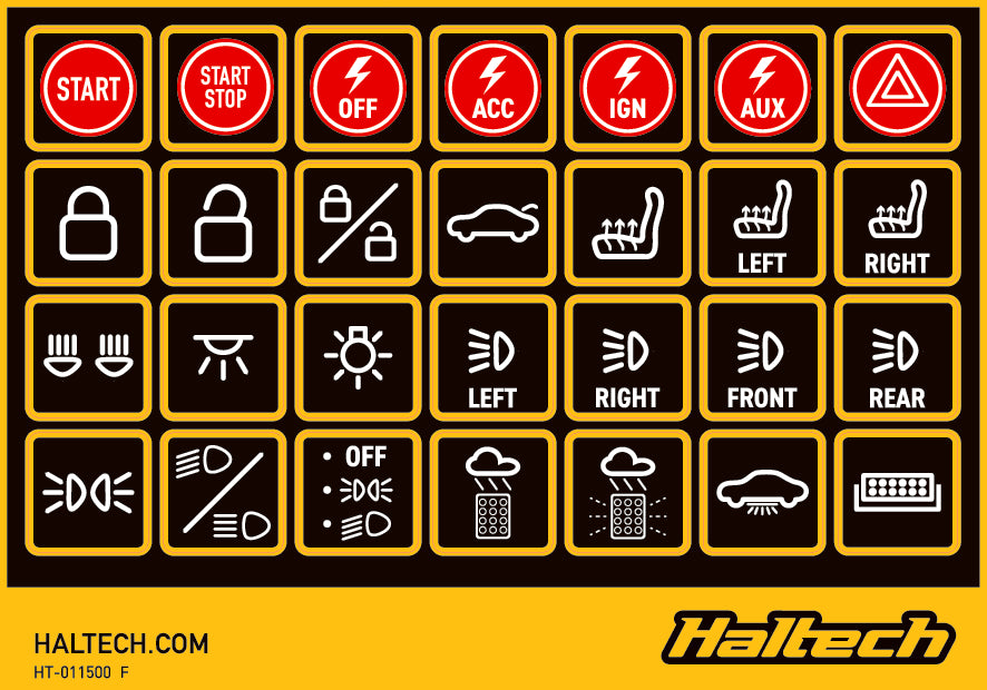 Haltech CAN Keypad Label Set (HT-011500)