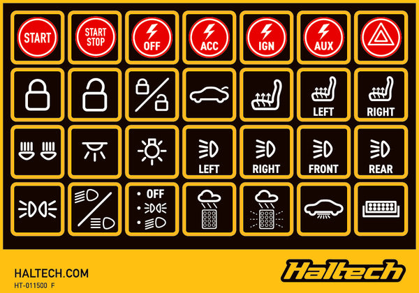 Haltech CAN Keypad Label Set (HT-011500)