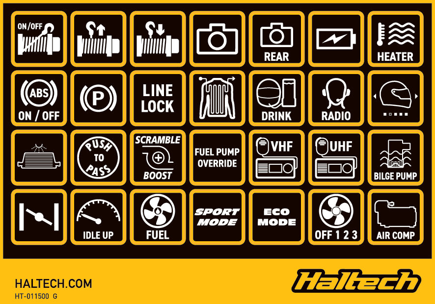 Haltech CAN Keypad Label Set (HT-011500)