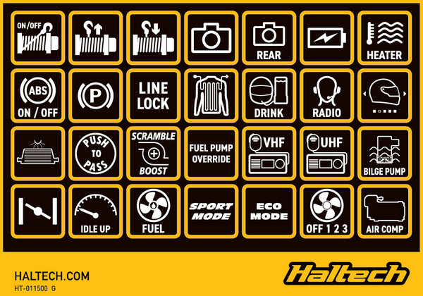 Haltech CAN Keypad Label Set (HT-011500)