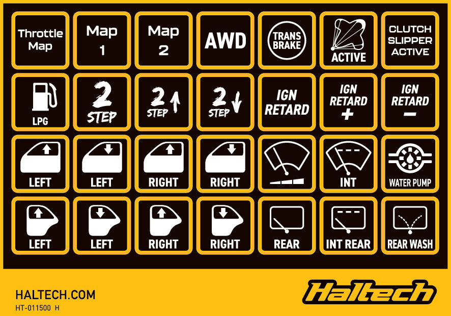 Haltech CAN Keypad Label Set (HT-011500)