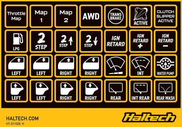 Haltech CAN Keypad Label Set (HT-011500)