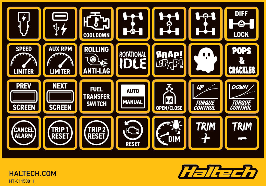 Haltech CAN Keypad Label Set (HT-011500)