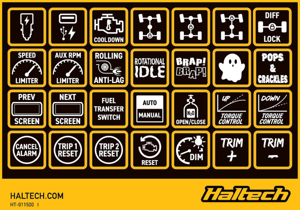 Haltech CAN Keypad Label Set (HT-011500)