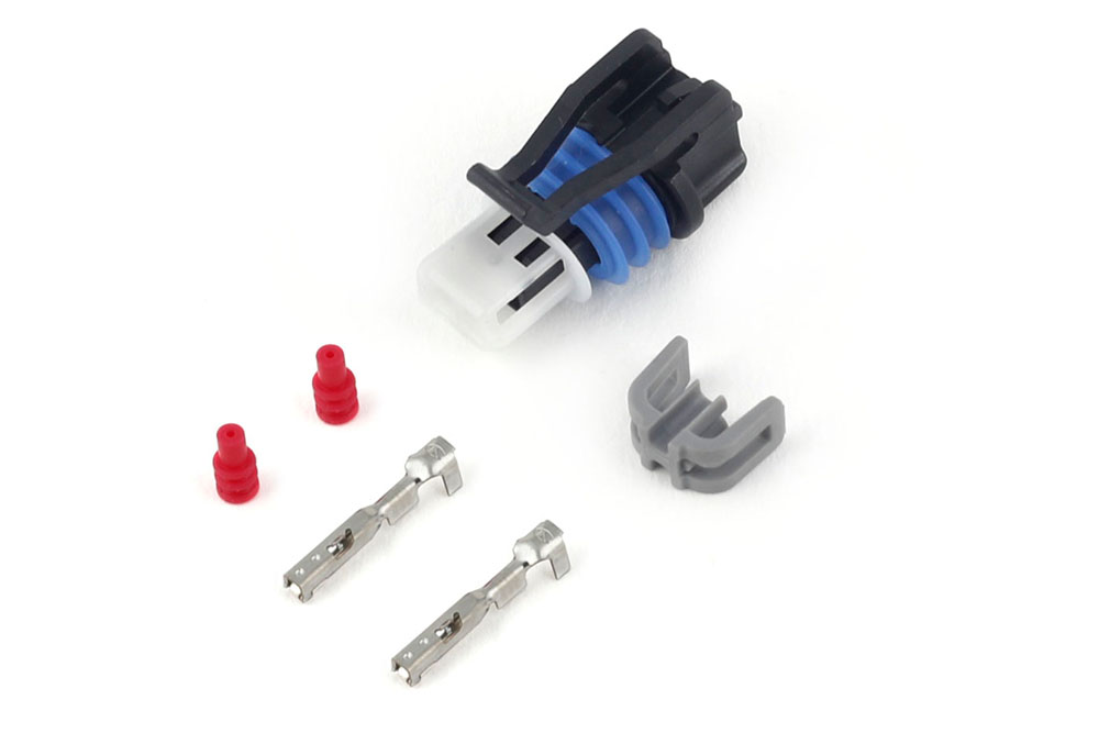 Haltech Delphi 2 Pin GM Style Air Temp Connector Grey Plug & Pins