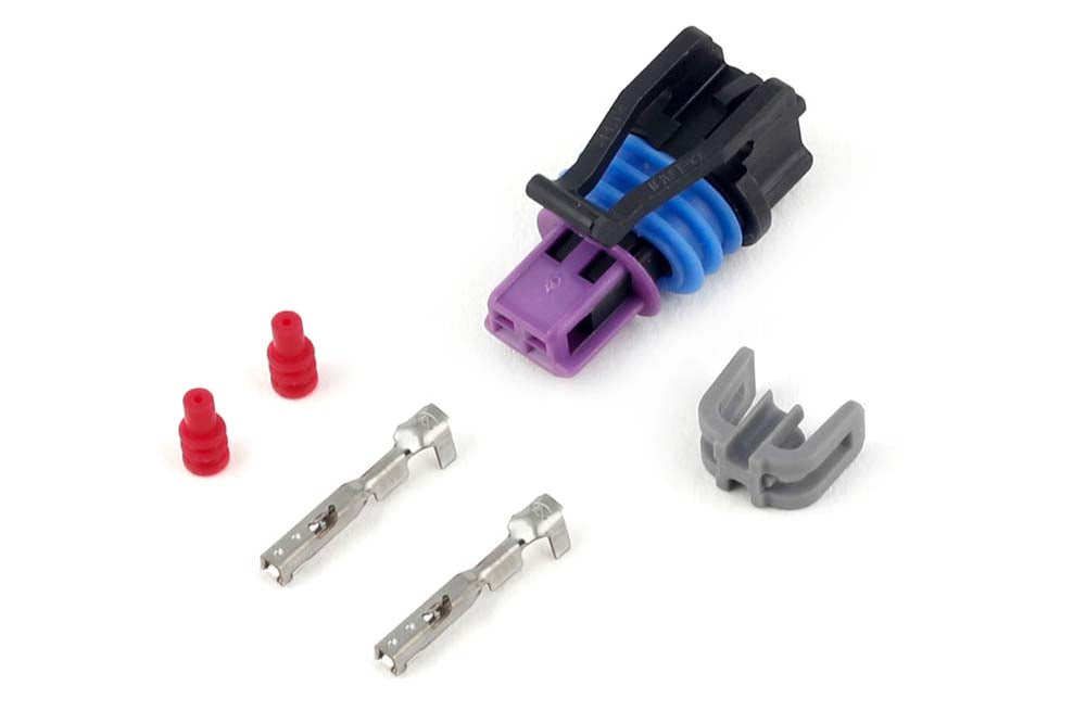 Haltech Delphi 2 Pin GM Style Coolant Temp Connector Black Plug & Pins (HT-030411)