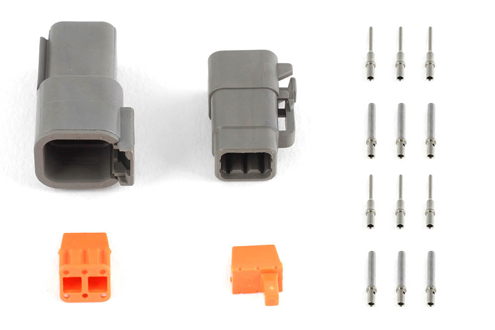 Haltech Matching Set of Deutsch DTM-6 Connectors 7.5 Amp Plug & Pins (HT-031015)