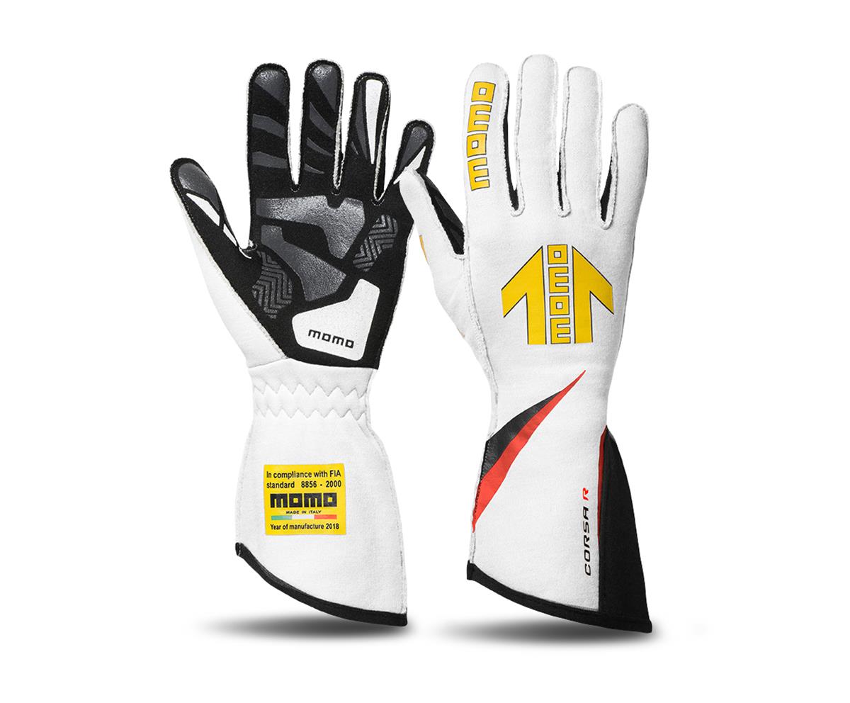 MOMO Racing Corsa R Racing Gloves (White)