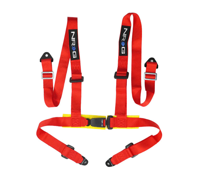 NRG 4 Point Seat Belt Harness Buckle Lock Red SBH 4PC SRD