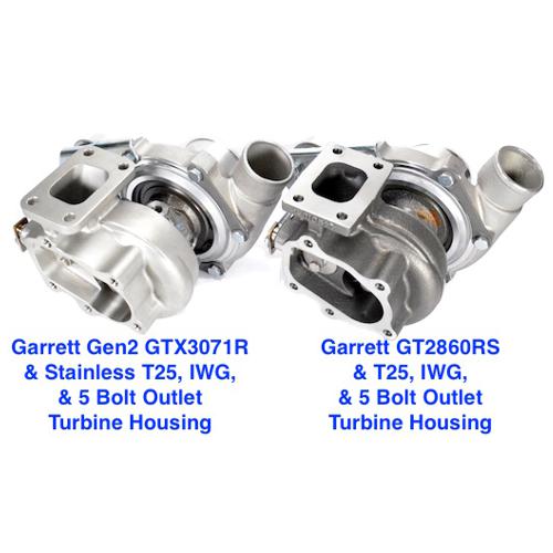 GEN2 Garrett GTX3076R, Compact Comp Hsg, Stainless .64 AR T25 IWG 5 Bolt Turbine Hsg, 1 Bar Actuator GRT-TBO-B34